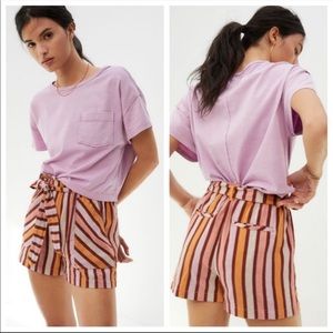 ANTHROPOLOGIE Striped Tie Waisted Shorts NWT